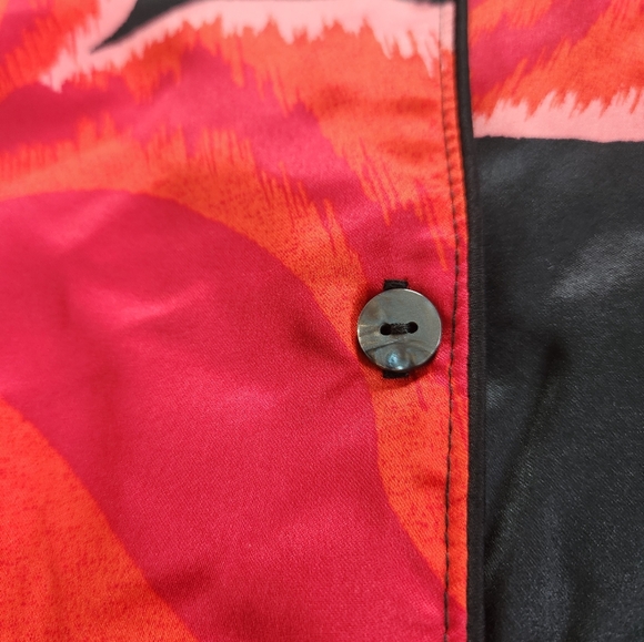 Natori Ginza Floral Print Pajama Set Silky Soft Comfy Sleepwear Black Red Size L - Picture 12 of 16